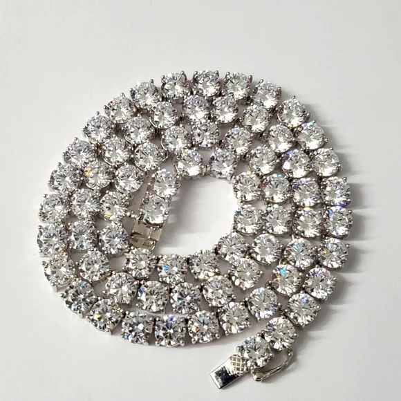 Watch Video / Sterling Silver 925 Iced Out Tennis Necklace - Picture 7 of 9